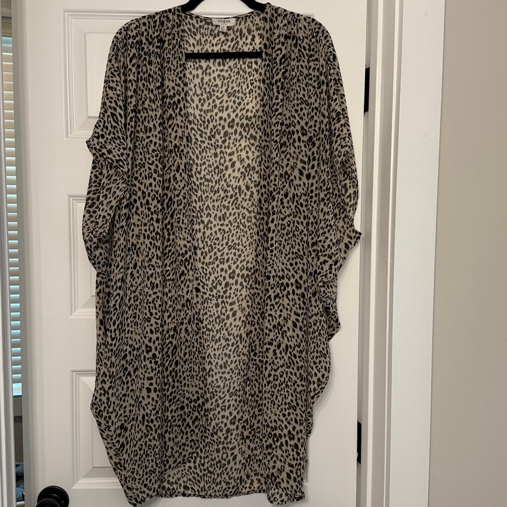 Umgee Animal Print Open Front Cardigan